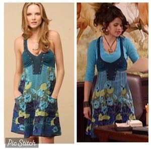 Blue and Green Floral Women's Dress ASO Selena Gomez